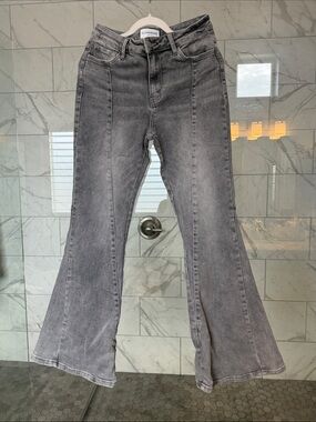 Flying Monkey Gray Flare Jeans — High-Rise Wide Leg